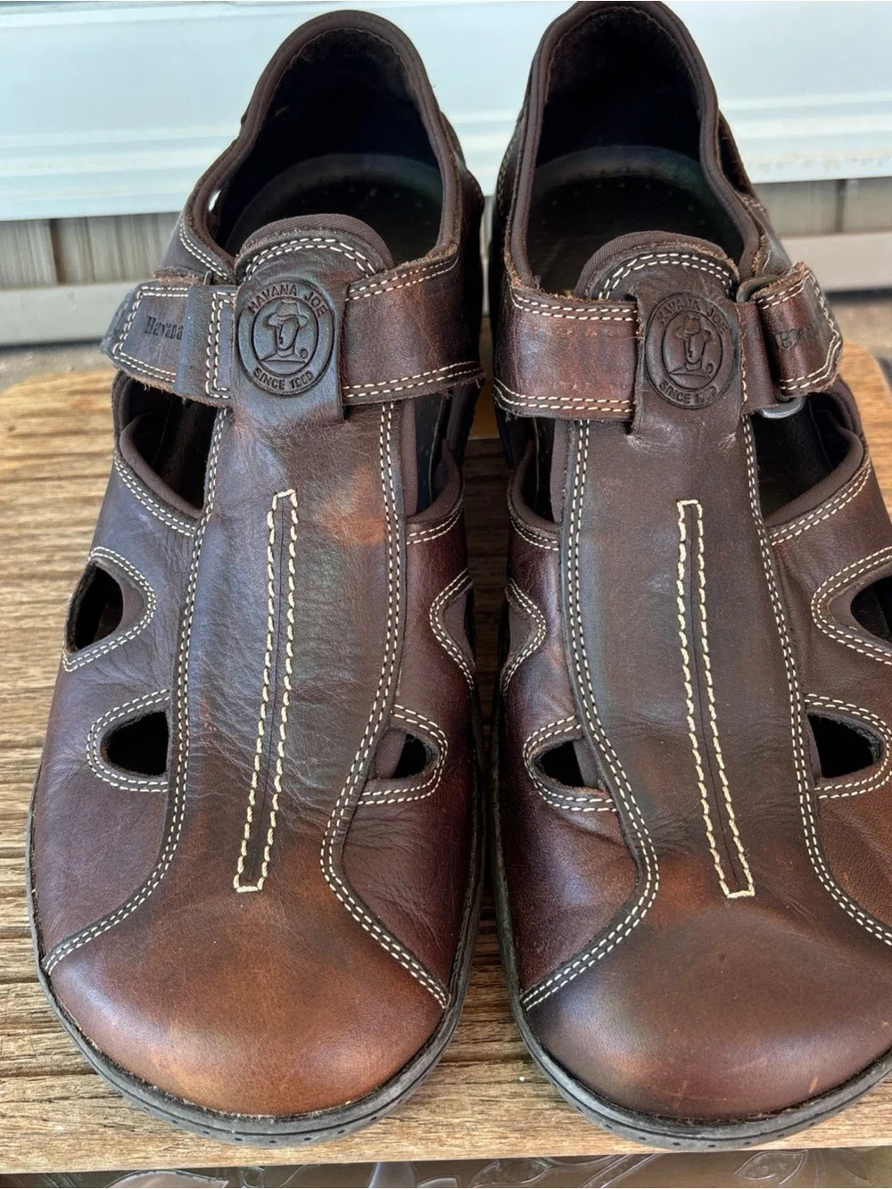 Men's Brown Leather Fisherman Sandals with Secure Strap Euro 44/US 11